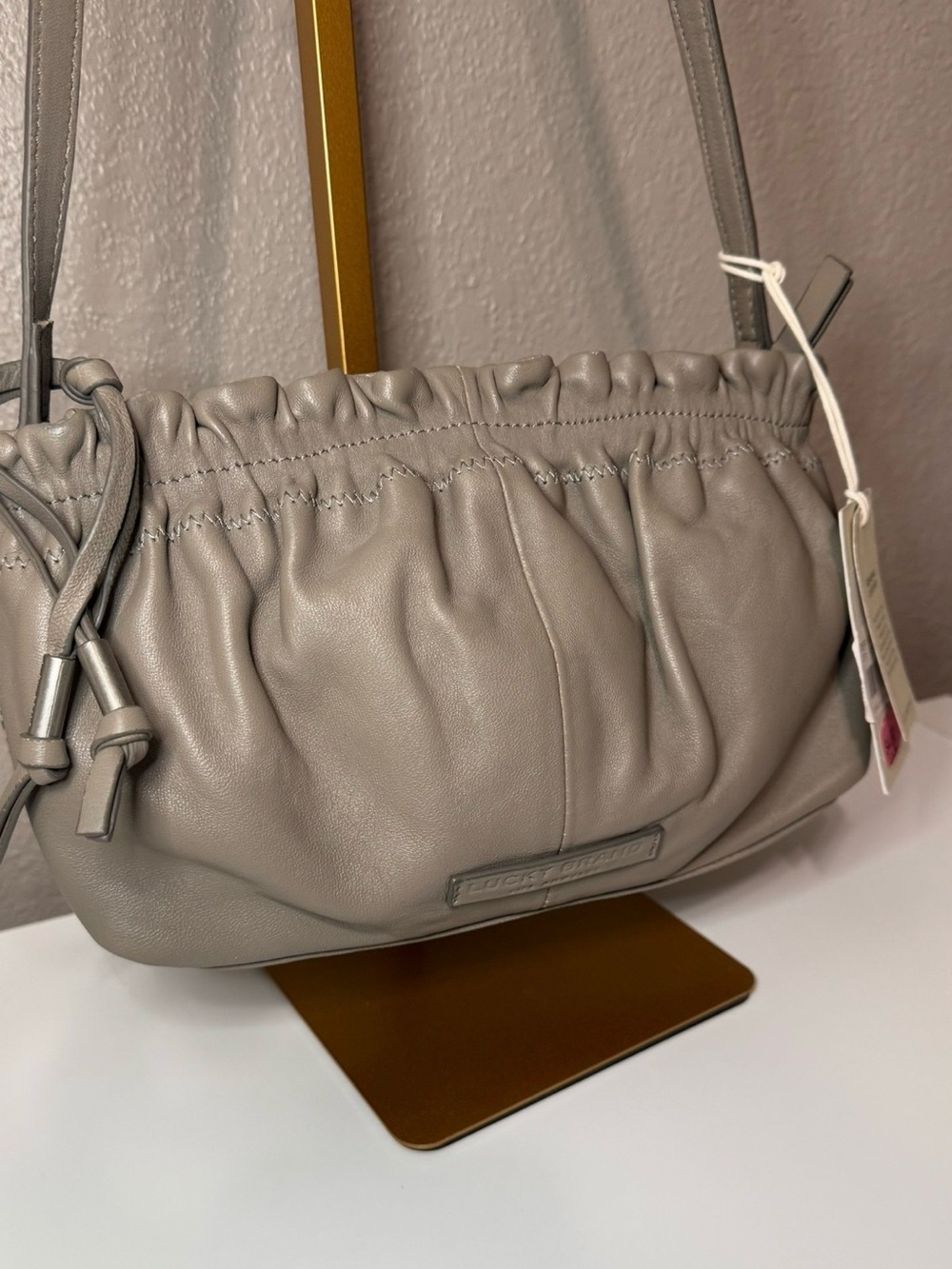 Lucky Brand Gray Ruched Shoulder Bag
